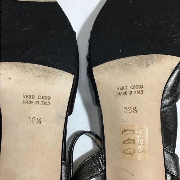 Taryn Rose Leather Knot Ankle Strap Heel Sandal Size 38 1/2 - Picture 10 of 11
